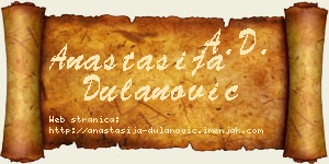 Anastasija Dulanović vizit kartica